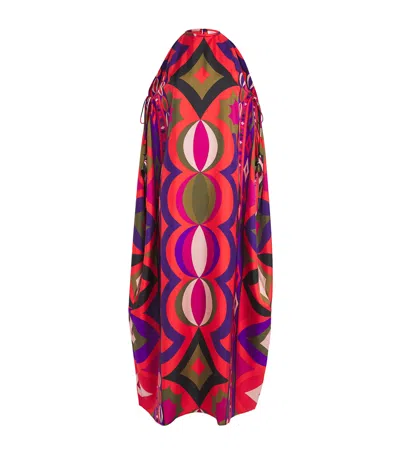 Pucci Silk Collane Print Maxi Kaftan Dress In Multi