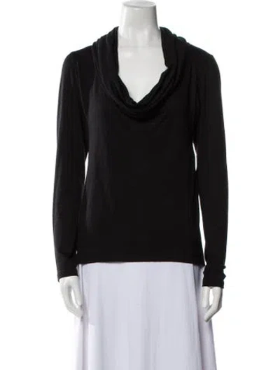 Pre-owned Pucci Silk Cowl Neck Top In Black