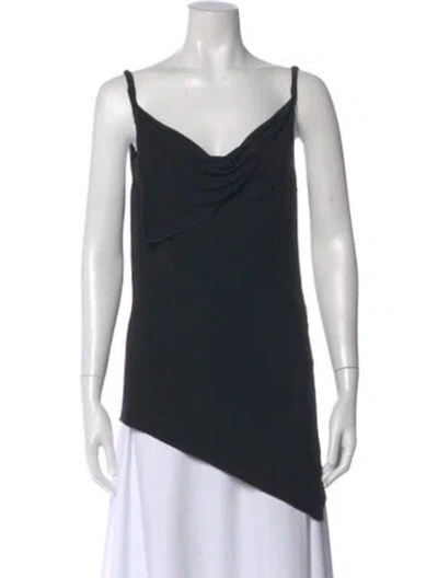 Pre-owned Pucci Silk Cowl Neck Top In Black