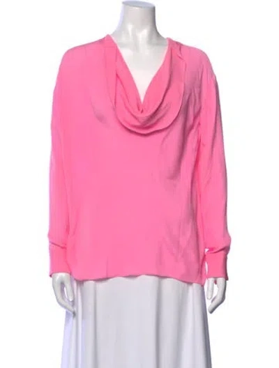 Pre-owned Pucci Silk Cowl Neck Top In Pink