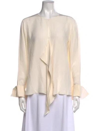 Pre-owned Pucci Silk Crew Neck Blouse In Neutral