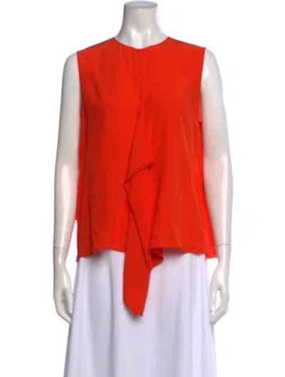 Pre-owned Pucci Silk Crew Neck Top In Orange