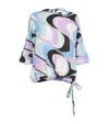 Pucci Silk Drawstring Blouse In Purple