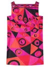 Pucci Fuchsia And Black Occhi-print Silk Twill Mini Dress In Multi