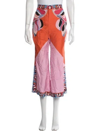 Pre-owned Pucci Silk Flared Pants In Multi