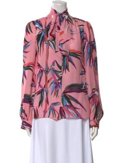 Pre-owned Pucci Silk Floral Print Blouse In Pink