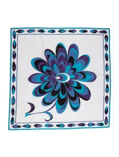 Pre-owned Pucci Silk Floral Print Scarf In Multicolor