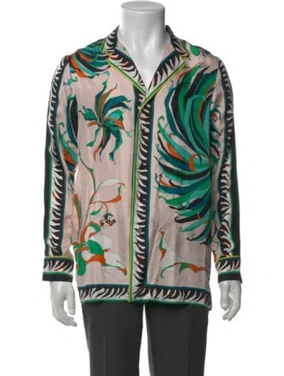 Pre-owned Pucci Silk Floral Print Shirt In Multi
