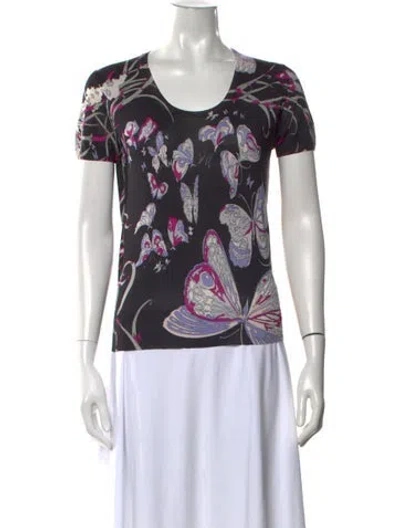 Pre-owned Pucci Silk Floral Print Sweater In Neutrals