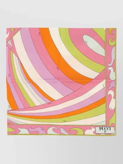 Pucci Silk Foulard Scarf Lightweight Square Design