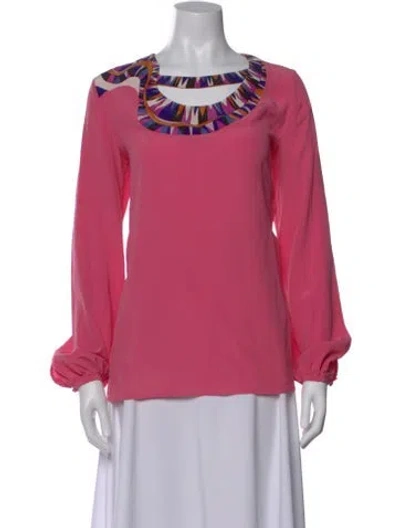 Pre-owned Pucci Silk Graphic Print Blouse In Pink