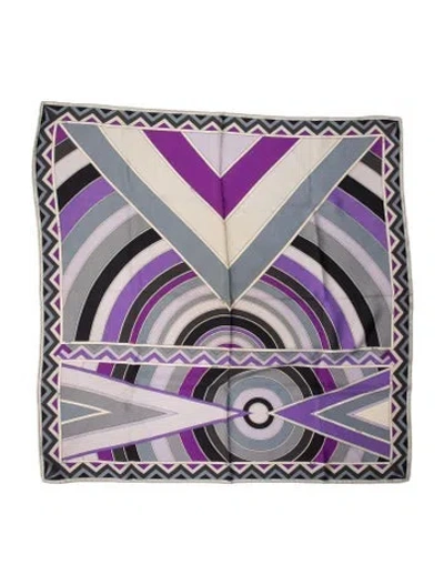 Pre-owned Pucci Silk Graphic Print Scarf In Purple
