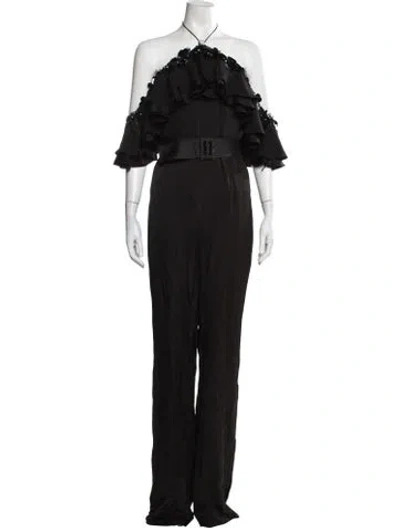 Pre-owned Pucci Silk Halterneck Jumpsuit In Black
