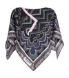 Pucci Geometric Patterned Silk Blouse With Asymmetric Hem In Black