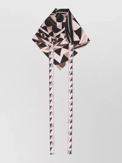 Pucci Silk Head Scarf Geometric Pattern Long Ties