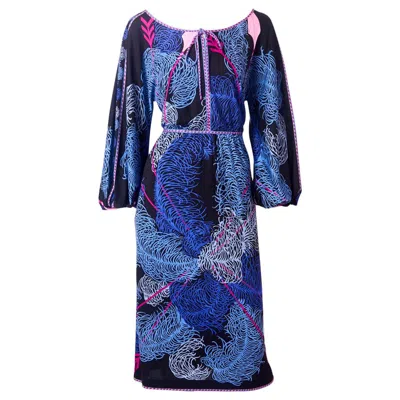 Pre-owned Pucci Silk Jersey "plume" Pattern Dress In Purple