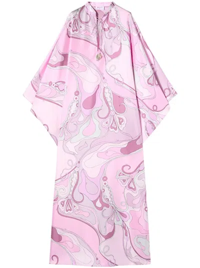 Pucci Silk Kaftan In Pink