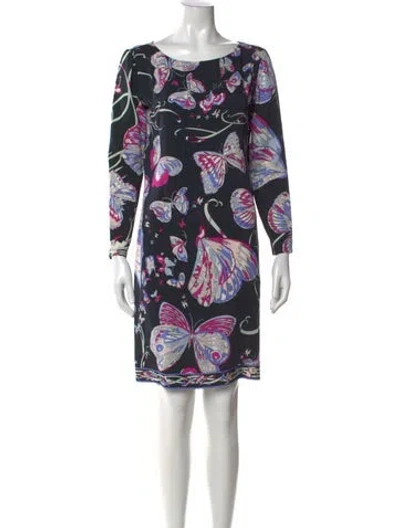 Pre-owned Pucci Silk Knee-length Dress In Black