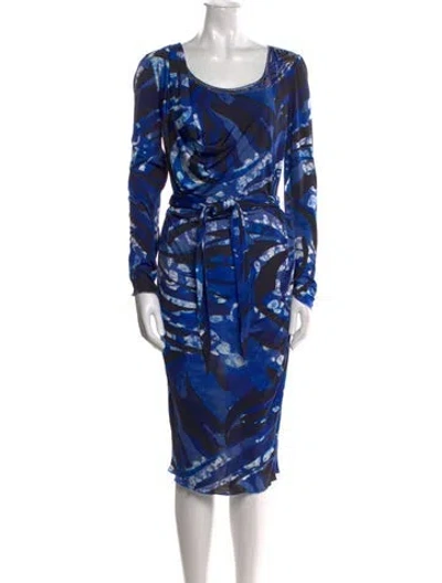 Pre-owned Pucci Silk Knee-length Dress In Blue
