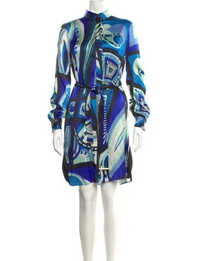Pre-owned Pucci Silk Knee-length Dress In Blue