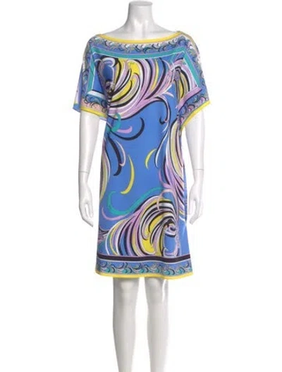 Pre-owned Pucci Silk Knee-length Dress In Blue