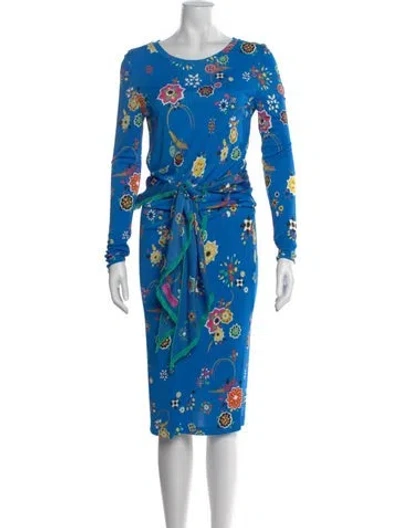 Pre-owned Pucci Silk Knee-length Dress In Blue