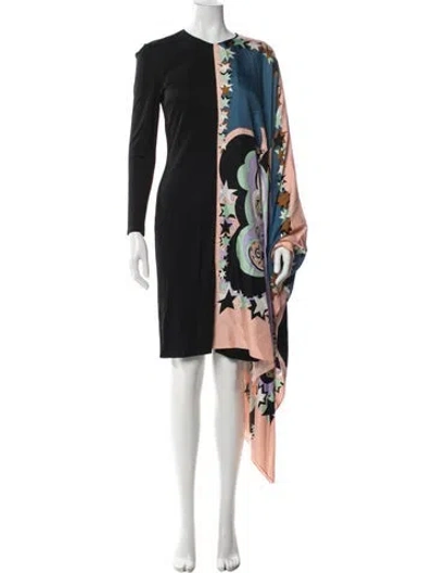 Pre-owned Pucci Silk Knee-length Dress In Blue