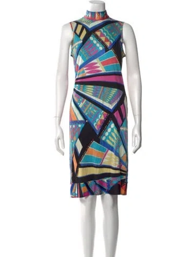 Pre-owned Pucci Silk Knee-length Dress In Blue