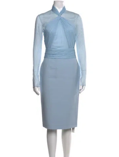 Pre-owned Pucci Silk Knee-length Dress In Blue