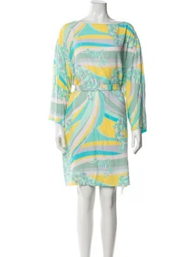 Pre-owned Pucci Silk Knee-length Dress In Blue