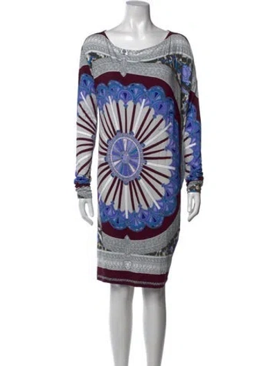 Pre-owned Pucci Silk Knee-length Dress In Grey
