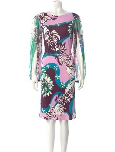 Pre-owned Pucci Silk Knee-length Dress In Multi