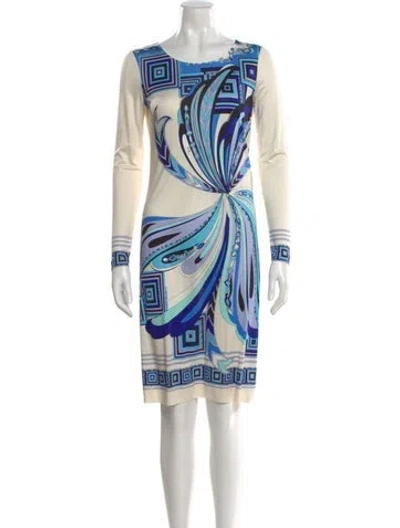 Pre-owned Pucci Silk Knee-length Dress In Neutral