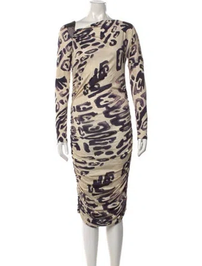 Pre-owned Pucci Silk Knee-length Dress In Neutral