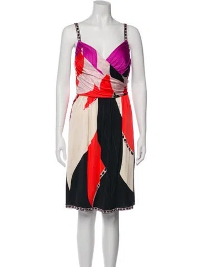 Pre-owned Pucci Silk Knee-length Dress In Orange