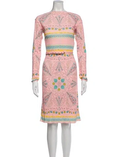 Pre-owned Pucci Silk Knee-length Dress In Pink