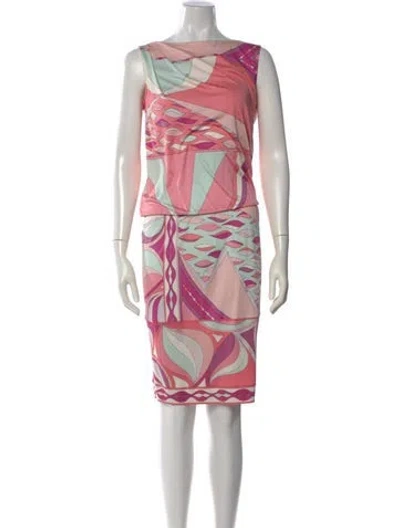 Pre-owned Pucci Silk Knee-length Dress In Pink