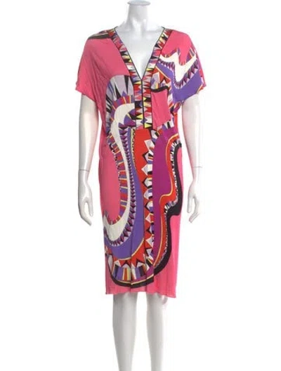 Pre-owned Pucci Silk Knee-length Dress In Pink