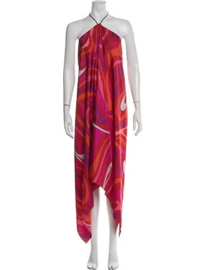 Pre-owned Pucci Silk Knee-length Dress In Red