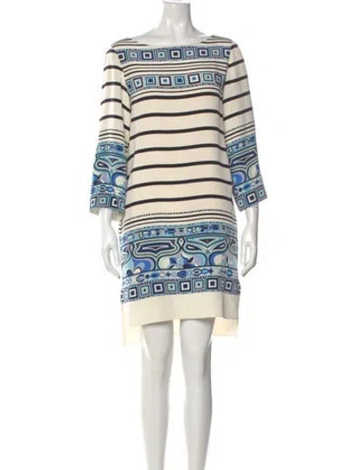 Pre-owned Pucci Silk Knee-length Dress In White