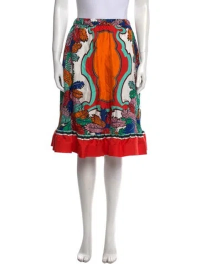 Pre-owned Pucci Silk Knee-length Skirt W/ Tags In Red