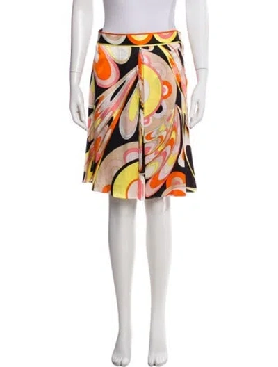 Pre-owned Pucci Silk Knee-length Skirt In White