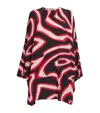 Pucci Silk Labirinto Print Mini Kaftan Dress In Red