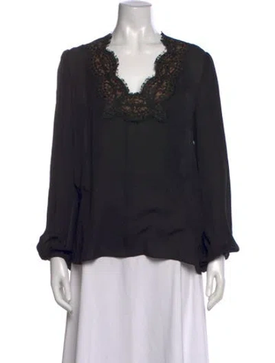 Pre-owned Pucci Silk Lace Pattern Blouse In Black