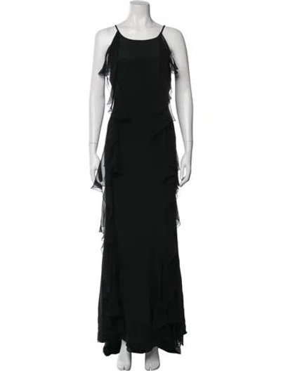 Pre-owned Pucci Silk Long Dress In Black