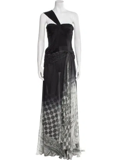 Pre-owned Pucci Silk Long Dress In Black