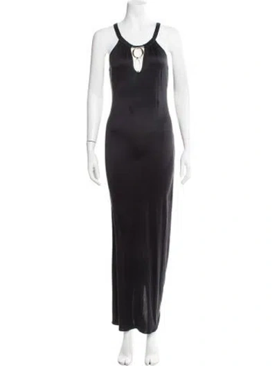 Pre-owned Pucci Silk Long Dress In Black
