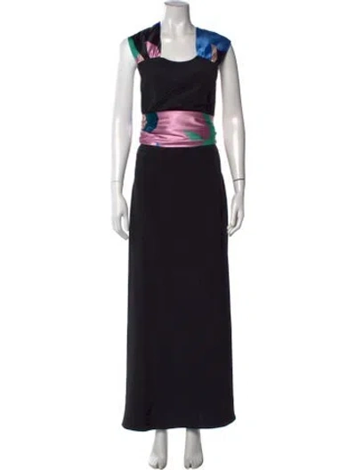 Pre-owned Pucci Silk Long Dress In Black