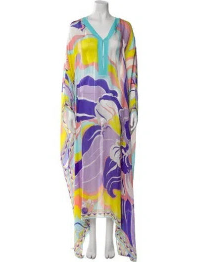 Pre-owned Pucci Silk Long Dress In Blue