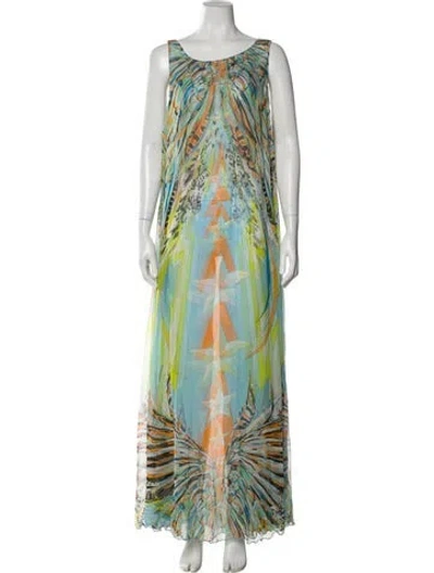 Pre-owned Pucci Silk Long Dress In Blue